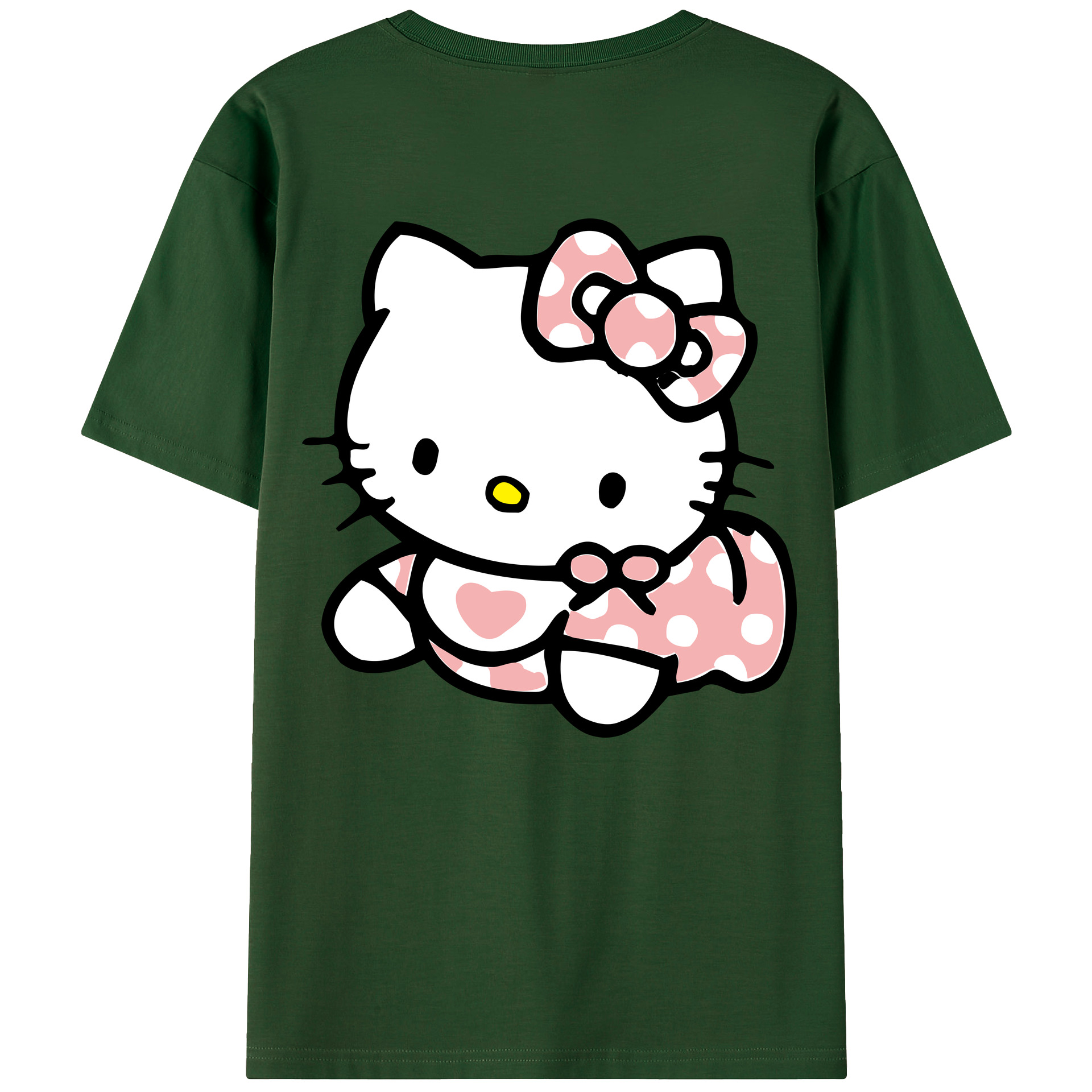 （画像用） Hello Kitty ハローキティ 綿100％半袖Tシャツ（背面プリント）